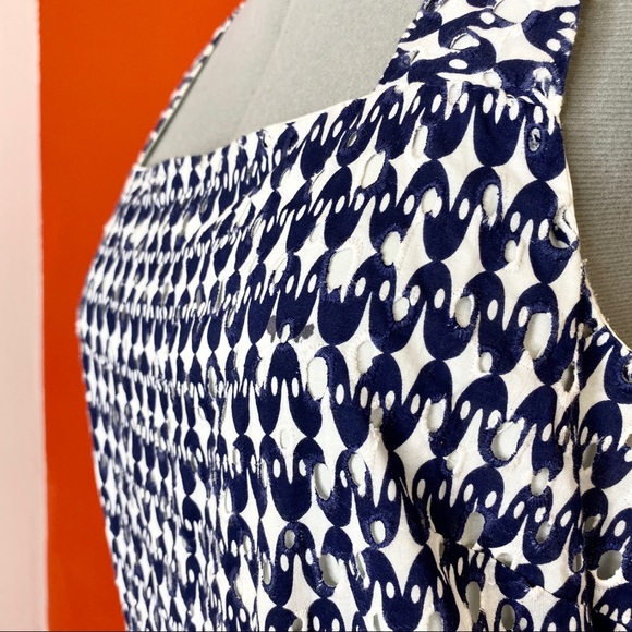 New York & Company Navy Blue Eyelet Pocket Dress - Picture 3 of 4